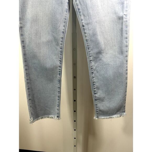 LEVI'S Women's 724 High Rise Straight Crop Fringe Hem Denim Jeans Blue Size 29 - Picture 4 of 8